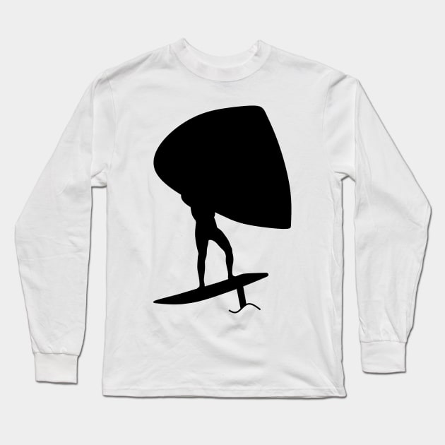 Wing surfer doing wingfoiling with foil wing Long Sleeve T-Shirt by der-berliner